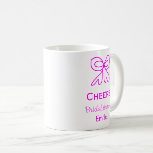 Rufen Sie lila rosa Bug Brautparty hinzufügen Name Kaffeetasse (VorderseiteRechts)