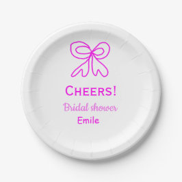 Rufen Sie lila rosa Bug Brautparty hinzufügen Name Pappteller