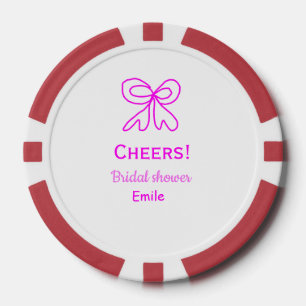 Rufen Sie lila rosa Bug Brautparty hinzufügen Name Pokerchips