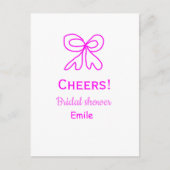 Rufen Sie lila rosa Bug Brautparty hinzufügen Name Postkarte (Vorderseite)