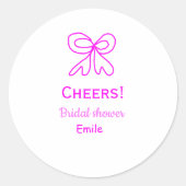 Rufen Sie lila rosa Bug Brautparty hinzufügen Name Runder Aufkleber (Vorderseite)