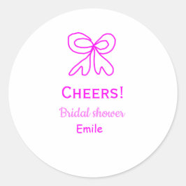 Rufen Sie lila rosa Bug Brautparty hinzufügen Name Runder Aufkleber