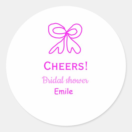 Rufen Sie lila rosa Bug Brautparty hinzufügen Name Runder Aufkleber (Vorderseite)