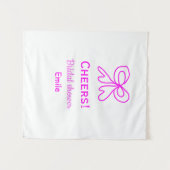 Rufen Sie lila rosa Bug Brautparty hinzufügen Name Wandteppich (Vorderseite (Horizontal))