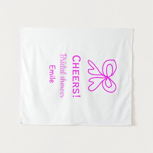 Rufen Sie lila rosa Bug Brautparty hinzufügen Name Wandteppich (Vorderseite (Horizontal))