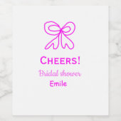 Rufen Sie lila rosa Bug Brautparty hinzufügen Name Weinetikett (Einzelnes Label)