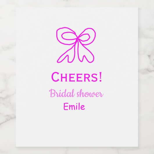 Rufen Sie lila rosa Bug Brautparty hinzufügen Name Weinetikett (Einzelnes Label)