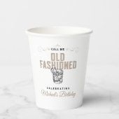 Rufen Sie mich alt modische Retro White Whiskey Ge Pappbecher (Vorderseite)