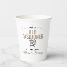 Rufen Sie mich alt modische Retro White Whiskey Ge Pappbecher