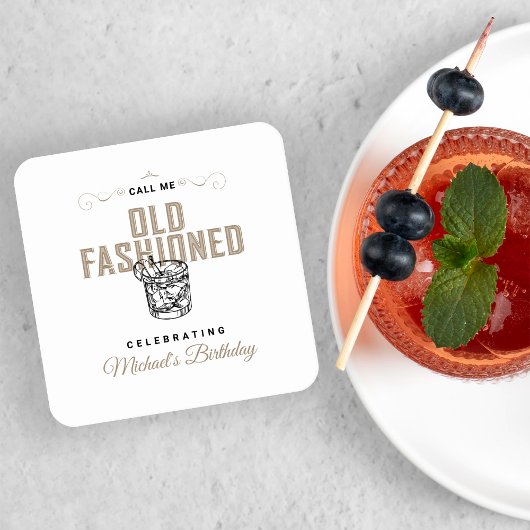 Rufen Sie mich alt modische Retro White Whiskey Ge Rechteckiger Pappuntersetzer