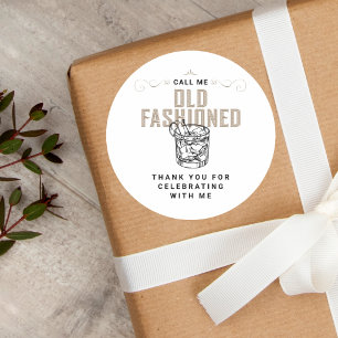 Rufen Sie mich alt modische Retro-White Whiskey Ge Runder Aufkleber