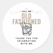Rufen Sie mich alt modische Retro-White Whiskey Ge Runder Aufkleber (Vorderseite)