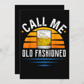 Rufen Sie mich Alt-modischer Whiskey Bourbon Dankeskarte (Vorne/Hinten)