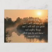 Rufen Sie mich an, Bibelverse Jeremiah 33:3 Postka Postkarte (Vorderseite)
