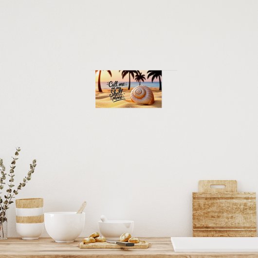 Rufen Sie mich an meinem Muscheln-Telefon an Poster (Küche)