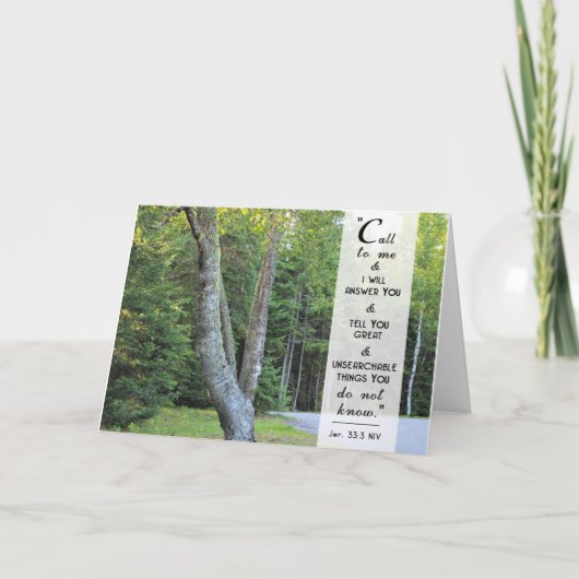 Rufen Sie mich an und ich antworte - Scripturenkar Dankeskarte (Vorderseite)