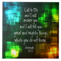 Rufen Sie mich Bibelverse Jeremiah 33:3 Keramik Ti