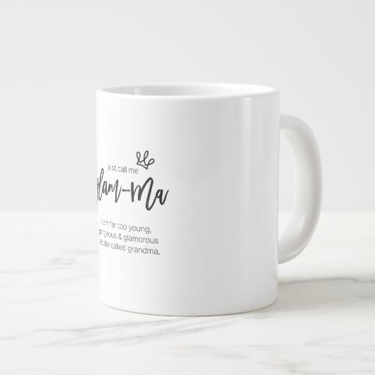 Rufen Sie mich einfach Glam-Ma-Angebot an Jumbo-Tasse (Vorderseite Rechts)