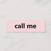 Rufen Sie mich in Pink und Schwarz Ihre Telefonnum Mini Visitenkarte (Vorderseite)