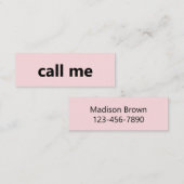 Rufen Sie mich in Pink und Schwarz Ihre Telefonnum Mini Visitenkarte (Vorne/Hinten)