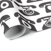 Rufen Sie mich Retro Telefon-Packpapier-Schablone Geschenkpapier (Rolleneckpunkt)