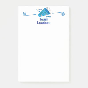 Rufen Sie sich für Teamleiter aus Post-it Klebezettel
