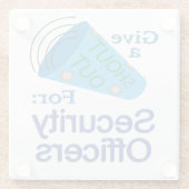 Rufen Sie Sicherheitsbeamte aus Glasuntersetzer (Rückseite)