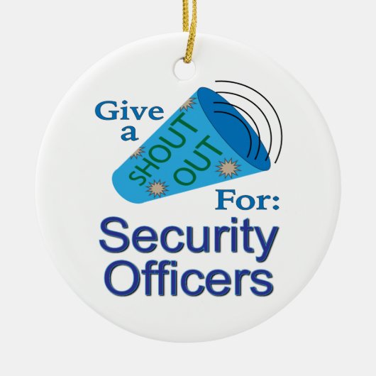 Rufen Sie Sicherheitsbeamte aus Keramik Ornament (Vorne)