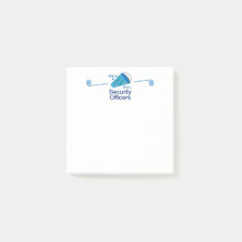 Rufen Sie Sicherheitsbeamte aus Post-it Klebezettel