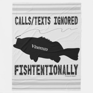 Rufen Sie Text-Ignored FishtenFunny Fover auf Fleecedecke