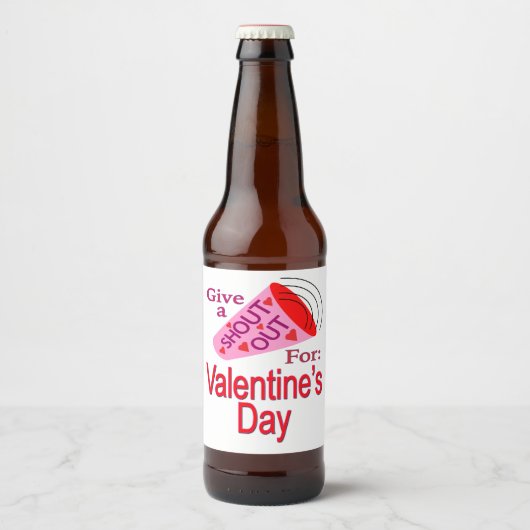 Rufen zum Valentinstag Bierflaschenetikett (Vorderseite)