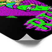 Ruff Rider - Funny Cool Dog Skateboarding Radical  Poster (Ecke)