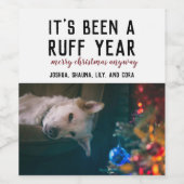 Ruff Year 2020 Christmas Pet Foto Weinetikett (Einzelnes Label)