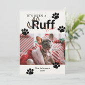 Ruff Year Cream White Dog Foto Weihnachten (Stehend Vorderseite)