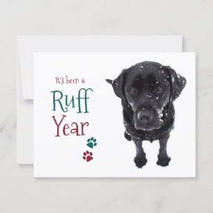 Ruff Year Funny Black Labrador Weihnachts-Pandemie Feiertagskarte