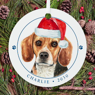 Ruff Year Funny Christmas Dog Quarantine Beagle  Ornament Aus Metall
