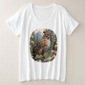 Ruffed Grouse and Mountain Laurel Blume T - Shirt (Design vorne)