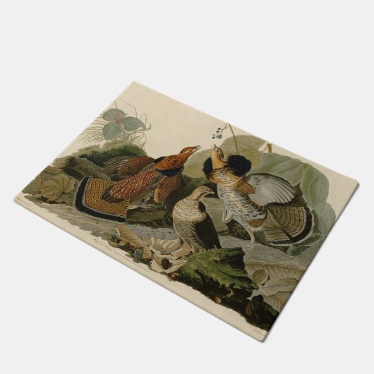Ruffed Grouse Audubon Game Bird Fußmatte (Schrägansicht)
