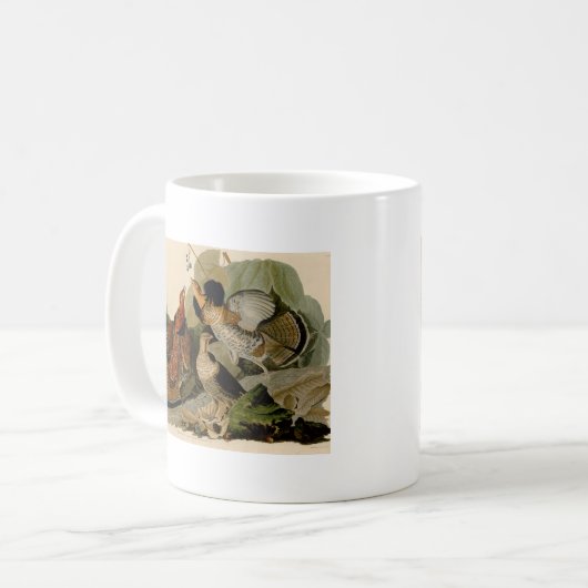 Ruffed Grouse Audubon Game Bird Kaffeetasse (Vorderseite Links)