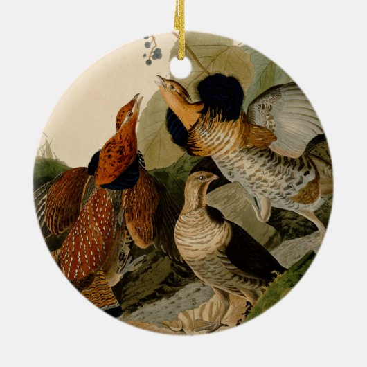 Ruffed Grouse Audubon Game Bird Keramikornament (Hinten)