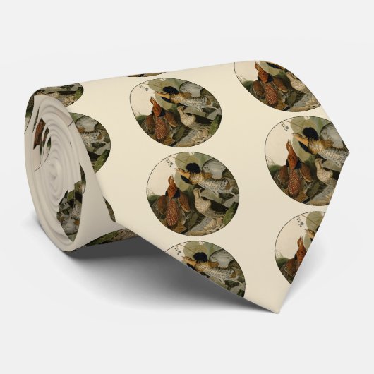 Ruffed Grouse Audubon Game Bird Krawatte (Gerollt)
