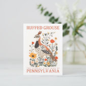 Ruffed Grouse Bird von Pennsylvania Travel Postkarte (Stehend Vorderseite)