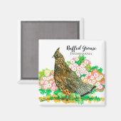 Ruffed Grouse Pennsylvania Mountain Laurel Magnet (Vorderseite/Rückseite)