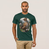 Ruffed Grouse Unter den Blume des Berges Laurel T-Shirt (Vorne ganz)