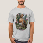 Ruffelhaine umgeben von Blume Laurel T-Shirt (Vorderseite)