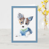 Ruffell die Dog Grußkarte Karte (Gelbe Blume)