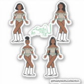 Ruffle Majorette / Tänzer Sticker Grüne Steine (Vorderseite)
