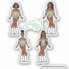 Ruffle Majorette / Tänzer Sticker Grüne Steine
