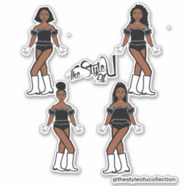 Ruffle Majorette / Tänzer Stickers Black Diamond Aufkleber