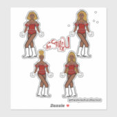 Ruffle Majorette / Tänzer Stickers Red Diamond Aufkleber (Blatt)